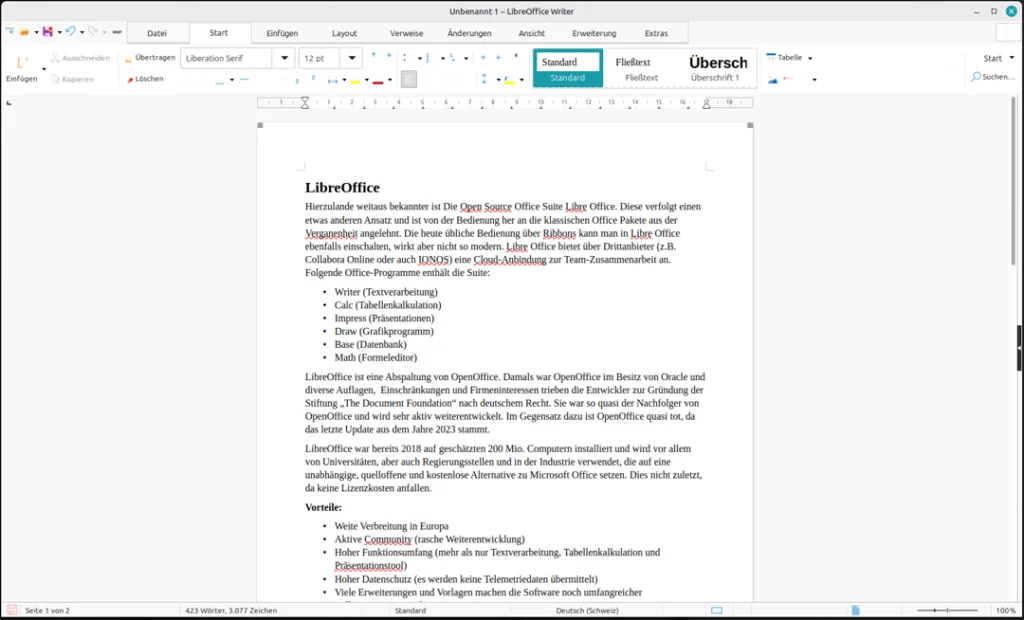 LibreOffice ist Open Source und eine Datenschutz-konforme Alternative zu Microsoft Office