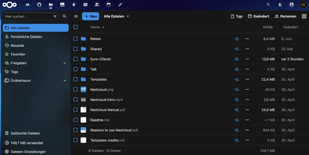 NextCloud: Datei-Funktionen