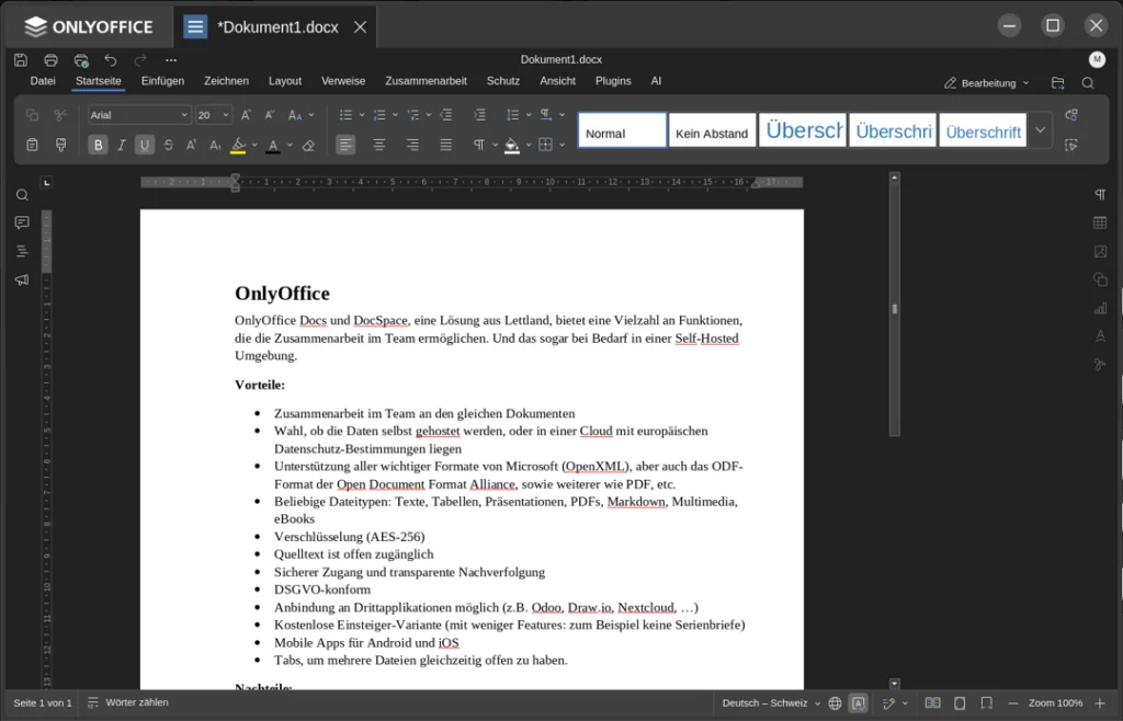 OnlyOffice könnte eine gute Alternative zu Micorsoft Office sein.